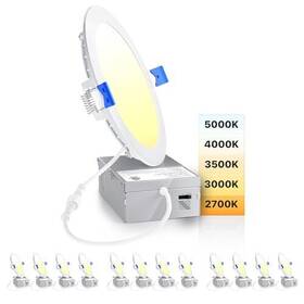 Ensenior 791348673413 12 Pack 6 Inch Led Recessed Ceiling Light Dimmable 2700k-5000k 5cc
