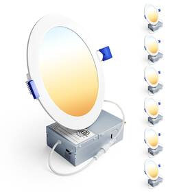 5cct Ensenior 791348673420 6 Pack Inch Led Recessed Ceiling Light Dimmable 2700k-5000k