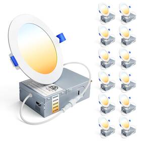 5cct Ensenior 791719596808 12 Pack 4 Inch Led Recessed Ceiling Light Dimmable 2700k-5000k 750lm