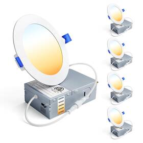 5cct Ensenior 791719596822 4 Pack Inch Led Recessed Light Dimmable 2700k-5000k 750lm Hig