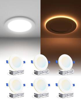 Mb3-5cct-12-6-p Ensenior 6 Pack 4 Inch Led Recessed Ceiling Light With Night Dimmable