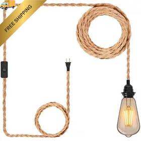 Pl01 Eopriod Hanging Lamp Kit With On/off Switch Plug In Pendant 1 Pack Yellow