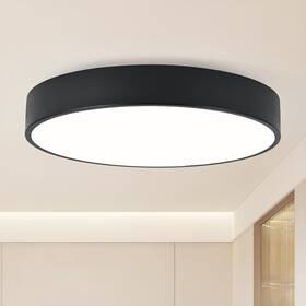 Yy25022369 Erpymi 18 Inch Modern Black Flush Mount Ceiling Light 4-light Round Acrylic Shade