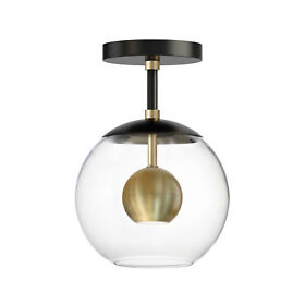 E25150-bknab Et2 E25150 Nucleus 7inch.w Led Semi-flush Globe Ceiling Fixture Black