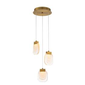 38042-010 Eurofase Lighting Paget 3-light Gold Modern/contemporary Led Chandelier