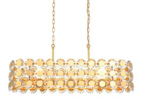 44287-020 Eurofase Lighting 44287 Perrene 8 Light 40 Inch W Linear Chandelier - Gold