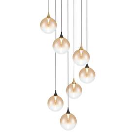 48930-031 Eurofase Lighting 48928 Iissa 21 Inch W Chandelier - Gold-black / Amber Glass