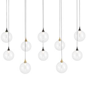 48934-015 Eurofase Lighting 48932 Iissa 47 Inch W Linear Chandelier - Gold-black Mix / Clear