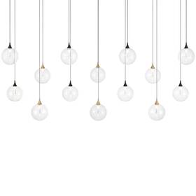48940-016 Eurofase Lighting 48938 Iissa 72 Inch W Linear Chandelier - Gold-black Mix / Clear