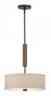 F1303-20 Embarcadero Lighting Fabric Three-light Forecast Pendant Vanilla