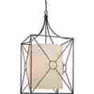 F3016 Troy Lighting Bronze Leaf Maidstone 6 Light Pendant With Fabric Shade