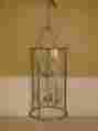 F39932 Unbranded Large Cylinder Shaped Beveled Curved Glass Brass Chandelier