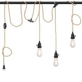 H-3rope-pl Fandbo Pendant Light Cord Kit With Dimmer Switch 28.5ft Dimmable Plug In Hanging Li