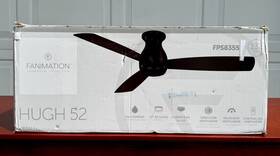 Fps8355bmww Fanimation New Hugh 52 Inch Ceiling Fan Matte White With Led Light Kit