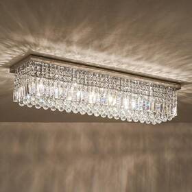 Sa00089 Fannehonne 40 Inch 8-light Chrome Flush Mount Chandelier With K9 Crystals
