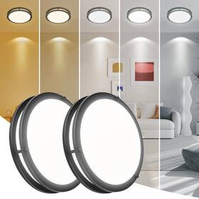 Faymart Lighting 704920897480 2 Pack 7.5 Inch Round Black Ceiling Light Fixture For Hallway Bedroom -