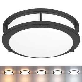 Faymart Lighting 748327896370 10 Inch Matt Black Ceiling Light Fixture -10 Flush Mount Le