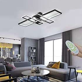 Fbfc 726312866980 Modern Led Ceiling Lights Fixture Black Dimmable Chandelier Rectangular