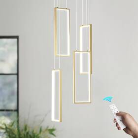 205-gold-4y Fdpby Modern Kitchen Island Dimmable Pendant Light Fixture Gold 48w Led