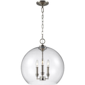F3155 Feiss F3155/3sn Lawler 3 Light 16 Inch Satin Nickel Pendant Ceiling
