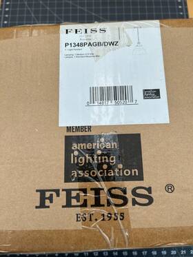 P1348pagb Feiss P1348pagb/dwz Baskin Glass Pendant Lighting Brass 1-light 10 Inch Dia X H