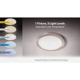 74210 Feit Electric 74210/6wy Edge-lit 11 Inch White Round 6-way Led Disc Flush Mount Light
