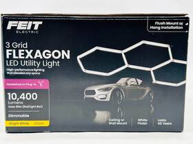 3-grid Feit Electric Hex3/16/840 Flexagon 8 Ft. Integrated Led Hexagon Shop Light 4000k