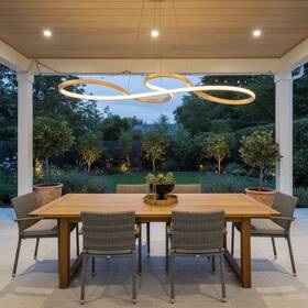 Sn-rf36-54w Feiy Patio Led Light Infinity Gold Dimmable Remote Lighting Fixture 29.5 Inch New In Box