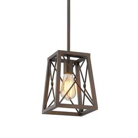 Femila 4fy16-m1l Farmhouse Pendant Light 1-light Metal Wire Cage Hanging Lantern Oil Rubbed