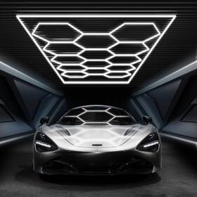 8640 Feruerw 788362859688 Hexagon Garage Lights With Rectangle Frame High Brightness 672w