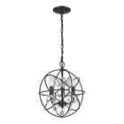 124-003 Fixture Light Pendant Chandelier Restoration Globe 3 Crystals