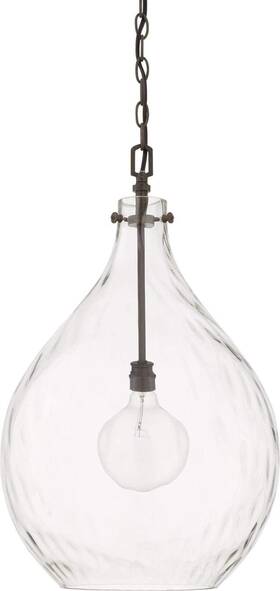 Fixture Company 325011fh Bristol Urban/industrial Clear Water Glass Teardrop Pendant 1-light 10