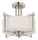 180258 Fixture Glass Semi 2 - Flush Light White Satin Id