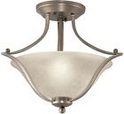 Fj06-082-1 Portfolio Brushed Nickel Alabaster Glass Semi Flush Mount 848507000365