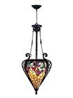 Th100578 Floral Tiffany 3 Droplet Glass Jacqueline Lig Art Chandelier Shape Dale