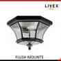 7053-04 Flush Black Clear Glass Livex 3 Mounts Lighting Light Beveled Monterey