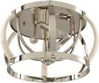 312540pn Flush-mount Light Fixture Kalco Bradbury Coastal Beach 3-light Polished Nickel