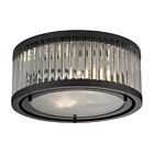 46132 Flush Oil Mount Bronze Elk Light 2 Collection Linden Rubbed Lighting