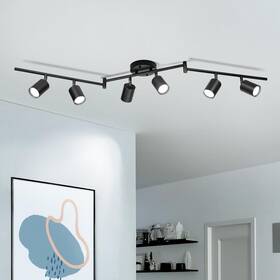 Fl0104-6 Fondiiz 6 Ways Track Lighting Rotatable Heads Tracks Light Lightings Fixtures