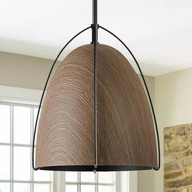 Fookchak 313033941906 3-light Socket Large Pendant Light Over Dining Table 12in Farmhouse Dome