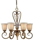 2391-06-17 Forte Lighting Flake Glass Chandelier Shades Mica Chestnut