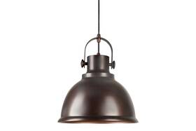 7110-01-32 Forte Lighting 7110-01 Bronze Single Light 12 Inch W Pendant With Metal Shade