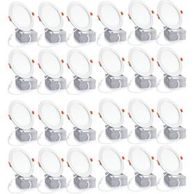 Foshinlux 707091958356 24pack 6 Inch Led Recessed Light With Junction Box Can Lights 12w 110