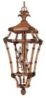 414174 Frame Hampton Weathered Bamboo Cane Tropics Foyer Pendant Bay Finish