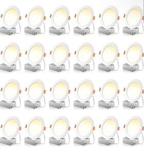 24001 Freelicht 24 Pack 6 Inch 5cct Ultra-thin Led Recessed Ceiling Light With Junction Box