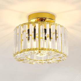 L01044-140-us Frideko Home Semi Flush Mount Ceiling Light - Hallway Fixtures Crystal Chand