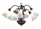 Meyda20 Frosted Finish White Lily Ceiling Chandelier Bronze Pond 7 " Light Glass