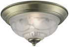 Fs141208-3 Project Source Antique Brass Flush Mount Light Etched 848507003519