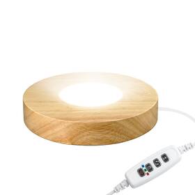 Lc03 Fuoicorn Wood Led Light Base - Crystal Display For Glass 4.7inch Yellow