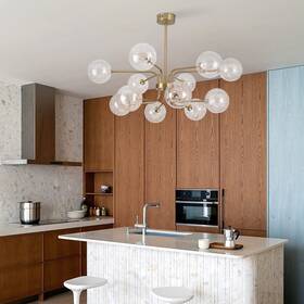Futchoy 756804830434 Modern Large Chandelier 12 Light Pendant Hanging With Glass Globe 110v